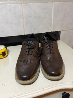 Cole Haan 2.ZEROGRAND Brown Leather Lace-Up Oxford Men’s 11.5M Rubber C30312