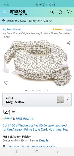 My Brest Friend Original Nursing Posture Pillow, Sunshine Poppy