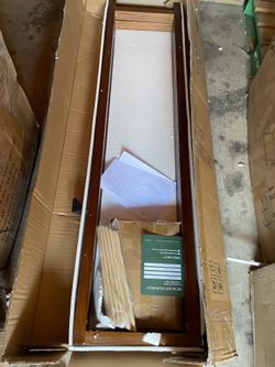 4-Panel Washable Fabric Room Divider, Walnut Color Frame