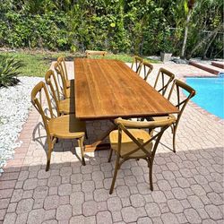 Cross back And Farm Tables R,e,n, T