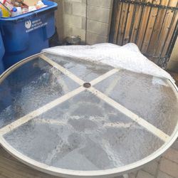 Glass and Metal Dining Table Set