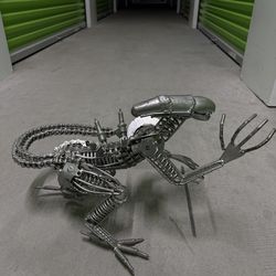 Alien scrap metal welded figure