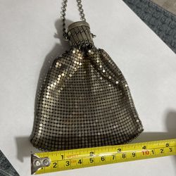 Vintage Silver Metal Mesh Bag