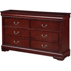 Acme Louis Philippe Rectangular Wood 6-Drawer Dresser