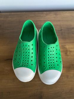 Green Slip-On Perforated Shoes