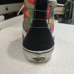 VANS "OFF THE WALL" Skateboard Shoe Hi Tops Floral Pattern Size 7.5  Excellent!