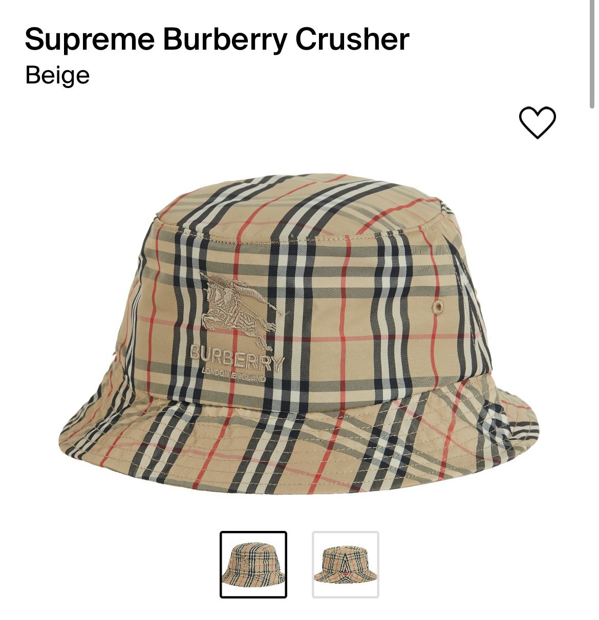 Supreme Burberry Crusher Beige Size S/M And M/L