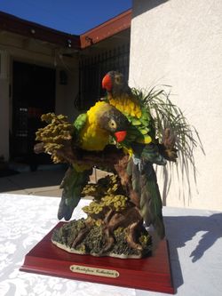 Two Parrots Ceramic Figurine. $25 Or B.O.