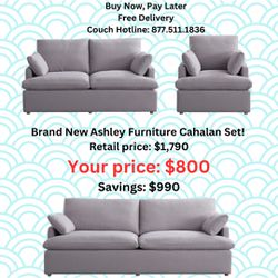 Brand New Light Gray Ashley Furniture Set - Free Delivery 
