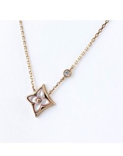 Louis Vuitton Star Blossom BB Necklace PG Pink Gold Pendant Pave Diamond Mother