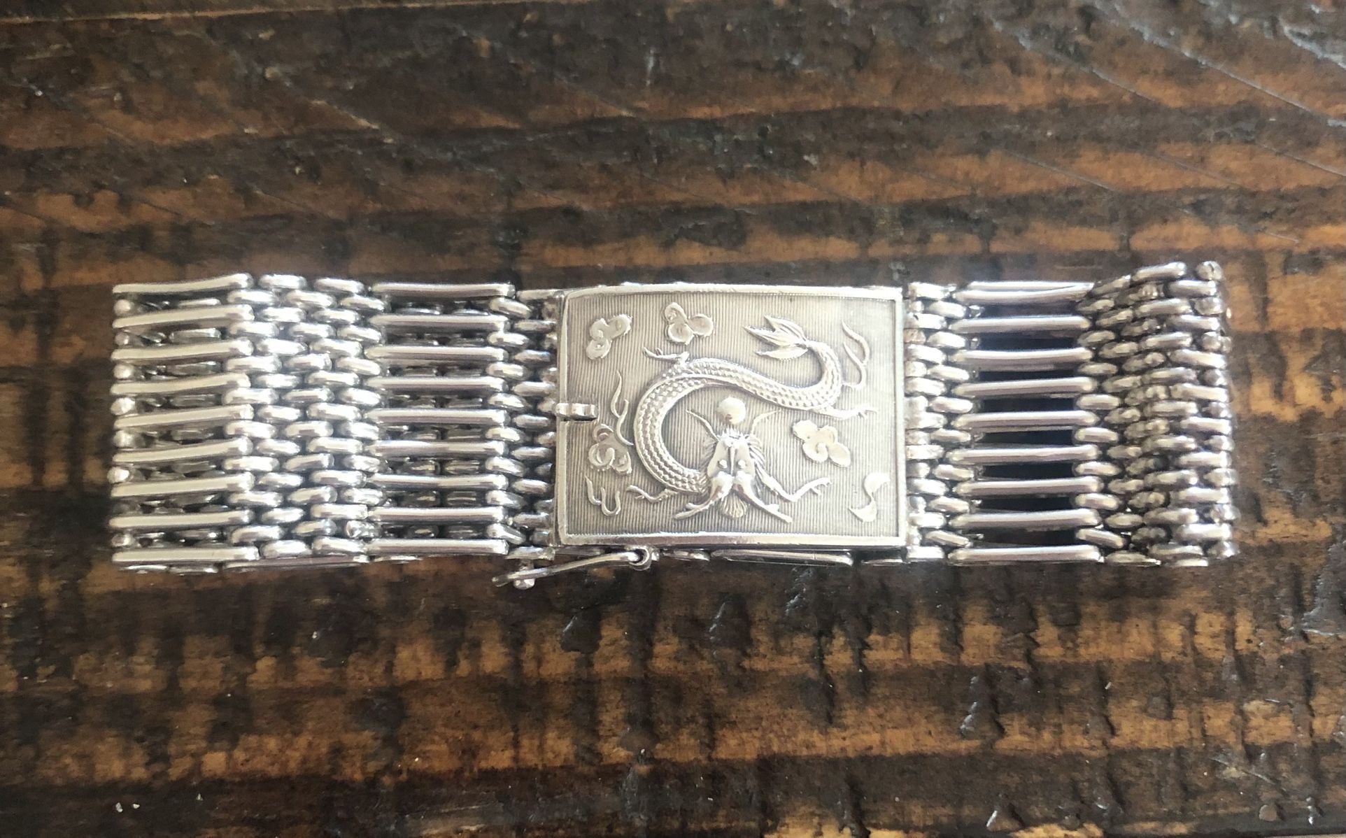 Beautiful Heavy Vintage STERLING Silver Serpent Bracelet 7” VGC 38.2 Grams