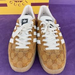 Adidas x Gucci Gazelle Beige Brown Women's Size US7.5