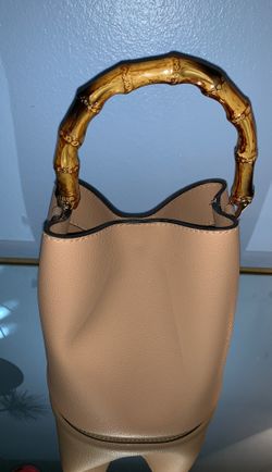 Mini Bucket Bag with Bamboo Handle