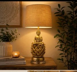 Gold Buddha Table Lamp – Boho Zen Home Decor