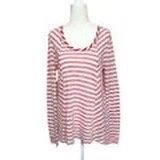 Anthropologie Saturday Sunday Long-Sleeve Striped Top Sz M Pink White Scoop Neck