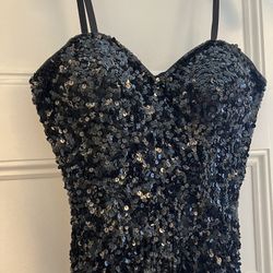 Stunning Black Beaded Gown 