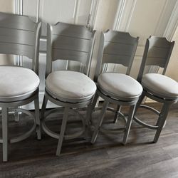 Set Of Four 25” Counter Height Swivel Bar Stools
