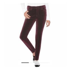 Well Worn Ladies High Rise Velvet Pants 