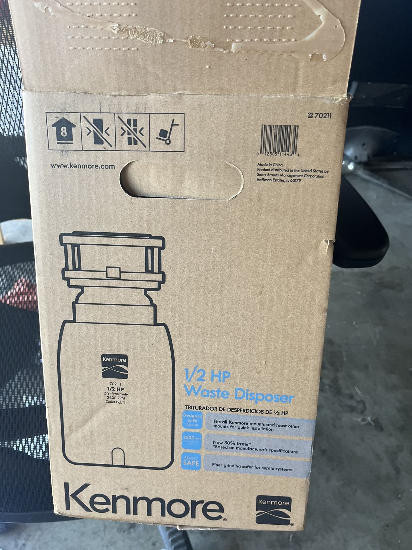 New Kenmore  1/2  HP Waste Trash Disposal 