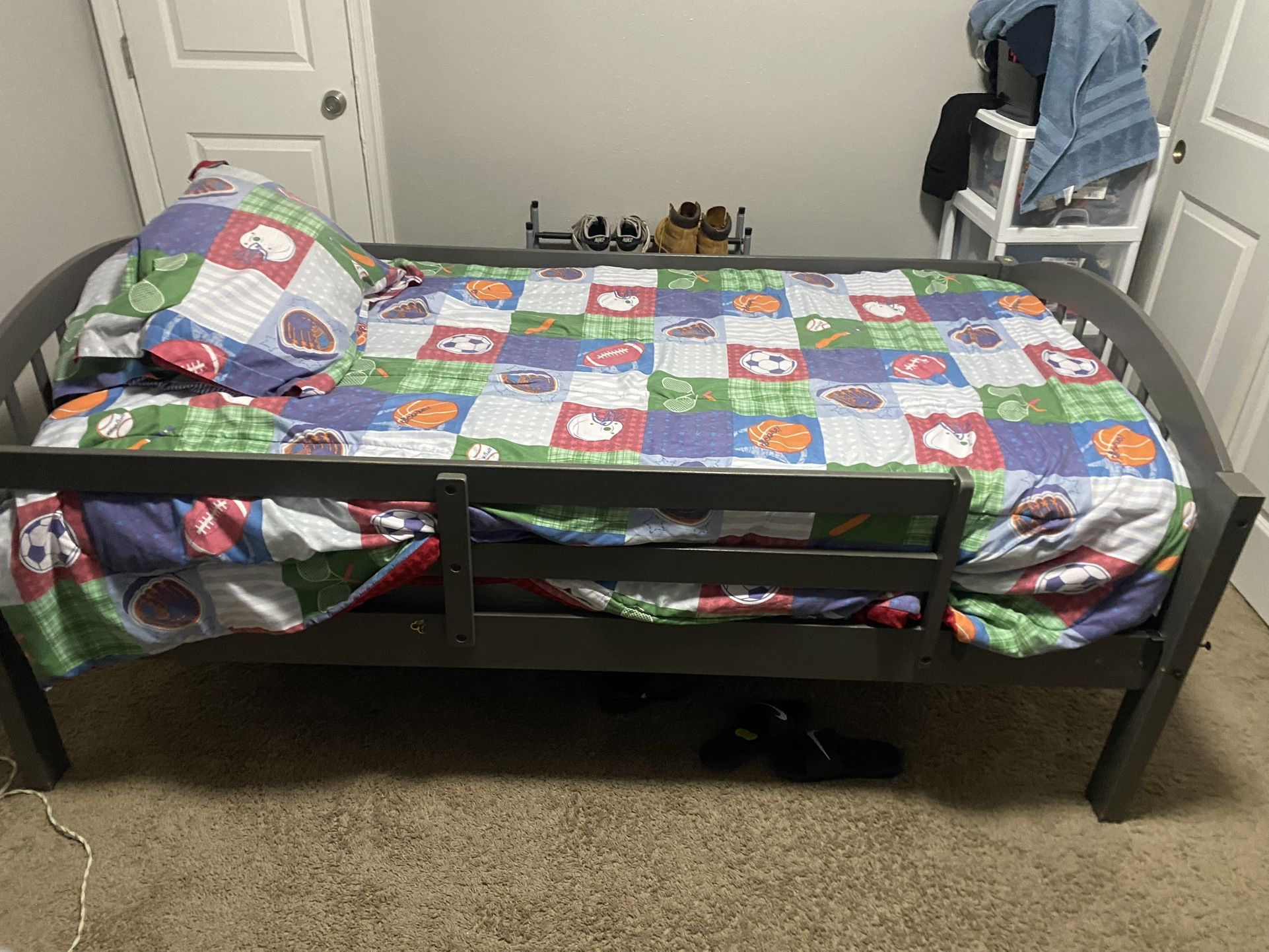 Grey Twin Bed Mattress Included