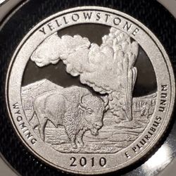 2010 S Silver Proof Quarter. Yellowstone ATB Series.