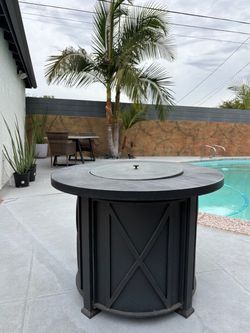 35-inch round propane gas fire pit table