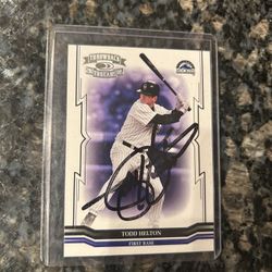 Baseball Card Helton Autographed 