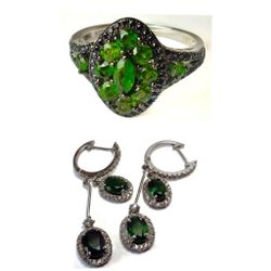 925 Silver Ring And Earrings