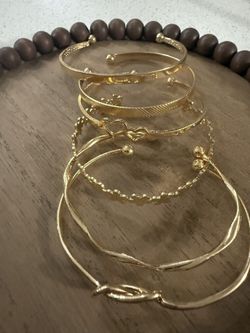 Gift Set Of Gold Costume Jewelry Bracelets 
