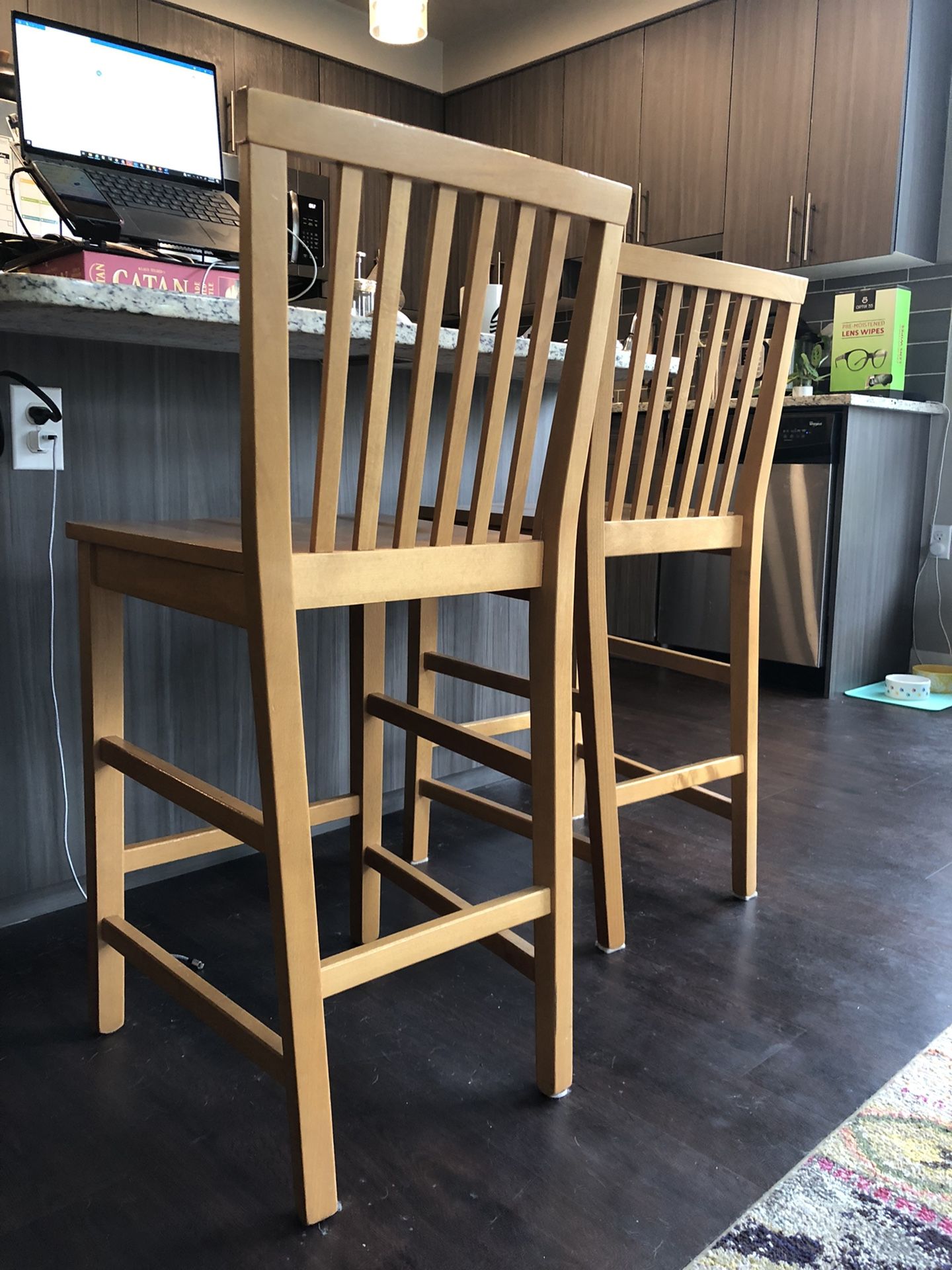 2 Wooden Bar Stools