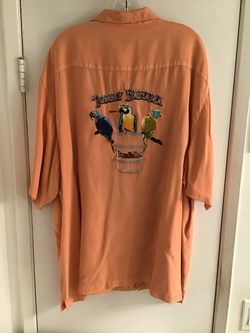 Tommy Bahama Embroidered "Rum Fellas" Parrots Silk Shirt...(XXXL/3XL)...