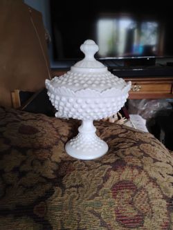 White Milk Glass Hobnail