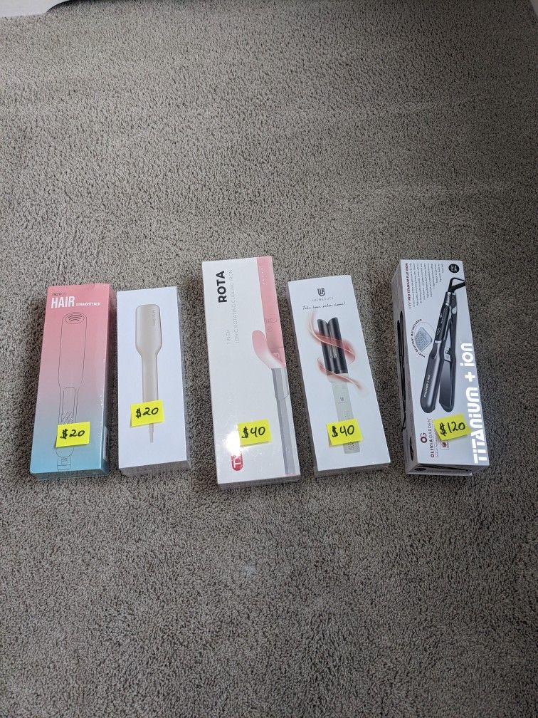 Brand new! Hair Straightener, Brush, Rotating Curling Irons, Titanium+Ion Professional Flat Iron