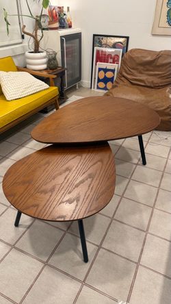 Kasala Walnut Nesting Coffee Table set