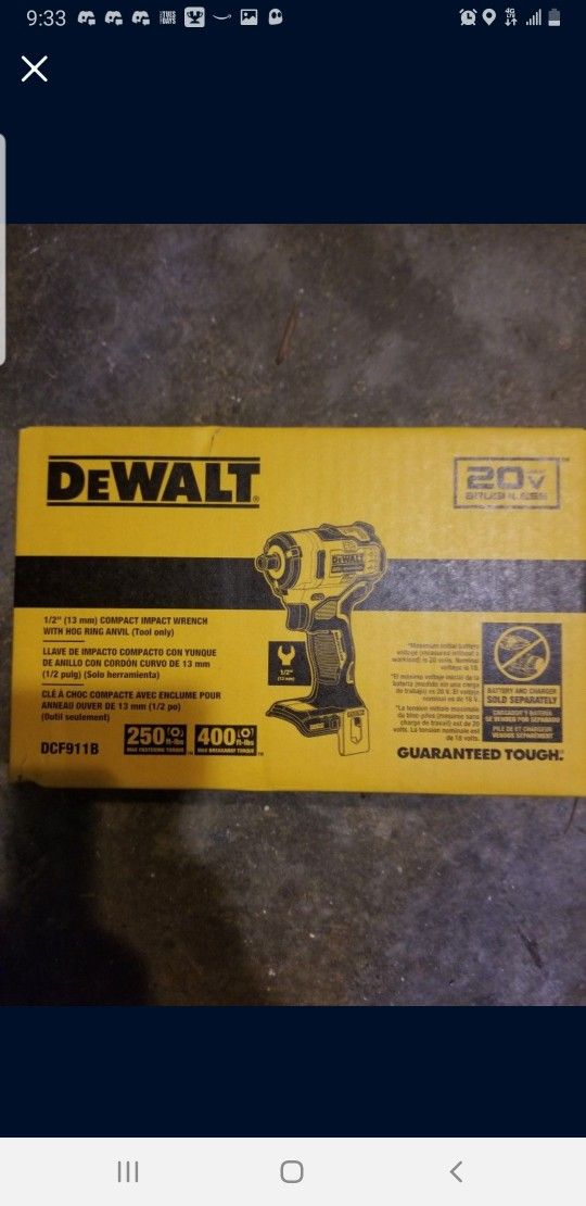 DeWalt 20V 1/2 Compact Impact Wrench