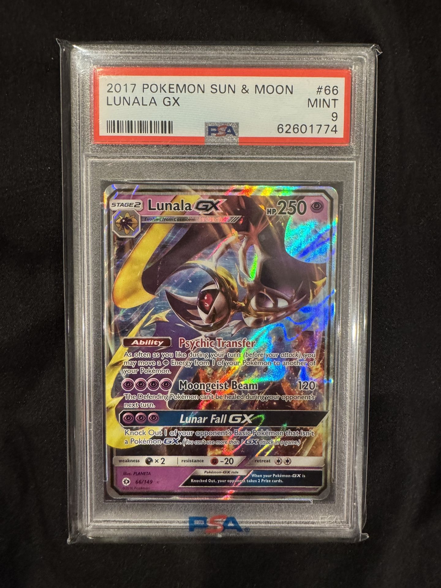PSA 9 Lunala Gx
