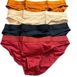 Amazon Essentials Womens Ribbed Cotton Bikini Underwear Pack Of 4 (S)