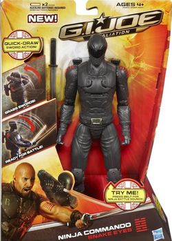 G.I. Joe Retaliation Snake Eyes 10 Inch Action Figure MIB Ninja Commando Hasbro.