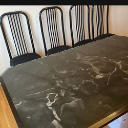 Black Dining Room Set - 4 Chairs