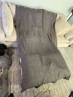 Gray Grommet Top Curtain Panel x4