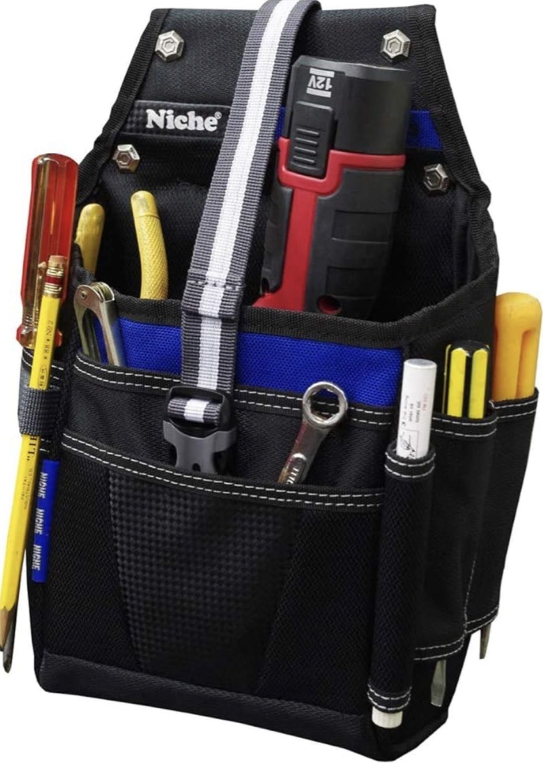 che Tool Pouch Bag, Working Pouch Organizer For Construction, Electricians, Plumber, Home Repair, Easy Access of Tools Maximum Storage