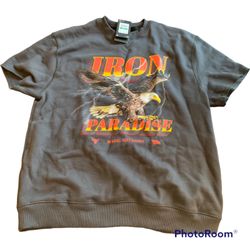 Under Armour Project Rock Iron Paradise Cutoff Sweatshirt Size Large 1367037-010