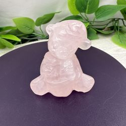 Crystal Rose Quartz Christmas Bear