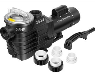 VIVOHOME 2.5HP Dual Speed Pool Pump 230V 104 GPM Self-Priming Clear