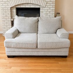Modern Gray/Beige Loveseat Sofa – Excellent Condition