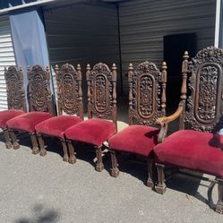 Antique Solid Oak Dining Set~ Jacobean Revival