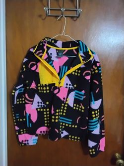Geometric Print Fleece Quarter-Zip Pullover. Girls Size 14-16