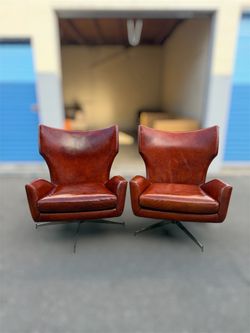 West Elm Hemming Leather Swivel Chair