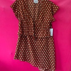 Womens 2pcs Polka Dot Set