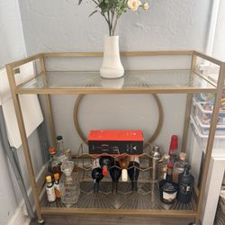 Gold and Glass Bar Cart 
